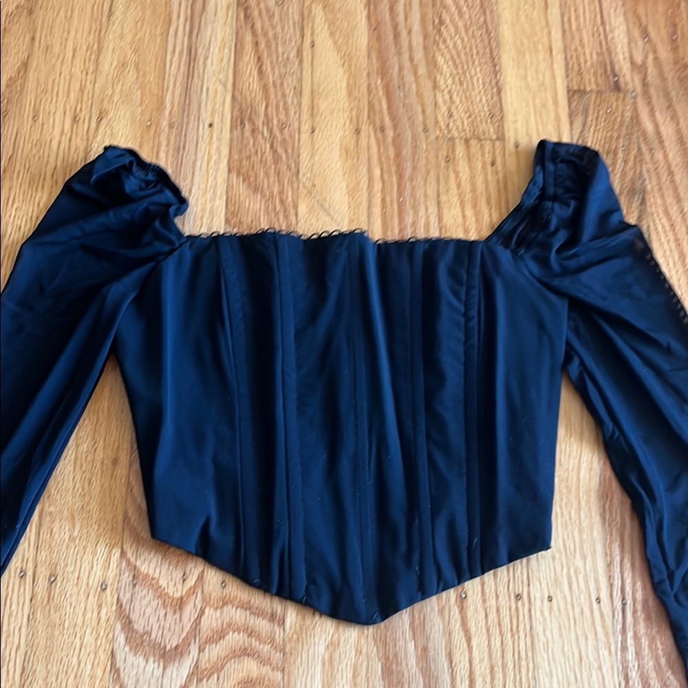 Princess Polly Black Corset Off-Shoulder Top